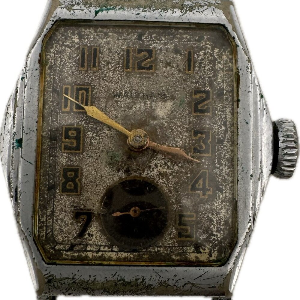 Vintage Waltham 15 Jewel Men's Mechanical Wristwatch Sapphire Chrome for Parts